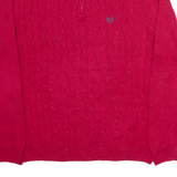 CHAPS Mens Jumper Red 1/4 Zip Cable Knit L