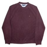 TOMMY HILFIGER Mens Jumper Maroon Tight Knit L