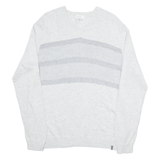 CALVIN KLEIN Mens Jumper Grey V-Neck Tight Knit M