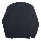 CALVIN KLEIN Mens Jumper Grey V-Neck Tight Knit L