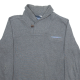 TOMMY HILFIGER Mens Jumper Grey Button Neck Tight Knit S