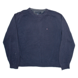 TOMMY HILFIGER Mens Jumper Blue Tight Knit XL
