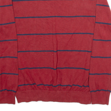 TOMMY HILFIGER Mens Patterned Jumper Red Striped Tight Knit M