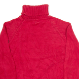 CALVIN KLEIN JEANS Womens Jumper Red Roll Neck Tight Knit M