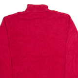 CHAPS Mens Jumper Red 1/4 Zip Cable Knit L