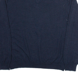 CALVIN KLEIN Mens Jumper Blue V-Neck Tight Knit Wool L