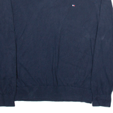 TOMMY HILFIGER Mens Jumper Blue V-Neck Tight Knit S