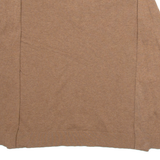 TOMMY HILFIGER Womens Jumper Brown V-Neck Tight Knit S