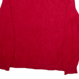 POLO RALPH LAUREN Mens Jumper Red 1/4 Zip Tight Knit L