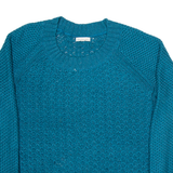 CALVIN KLEIN Womens Jumper Blue Chunky Knit L