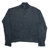 CALVIN KLEIN Mens Jumper Grey 1/4 Zip Tight Knit L