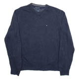 TOMMY HILFIGER Mens Jumper Blue Tight Knit L