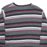 TOMMY HILFIGER Mens Patterned Jumper Grey Camouflage V-Neck Tight Knit M