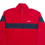 CHAPS Mens Fleece Red 1/4 Zip Tight Knit M