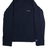 COLUMBIA Womens Rain Jacket Blue Nylon Hooded XL