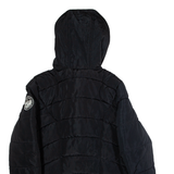 REEBOK Womens Puffer Coat Black Hooded L