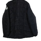 REEBOK Womens Puffer Coat Black Hooded L