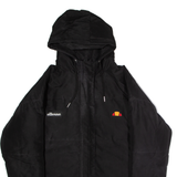 ELLESSE Womens Puffer Jacket Black Hooded UK 8
