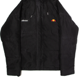 ELLESSE Womens Puffer Jacket Black Hooded UK 8