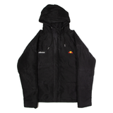 ELLESSE Womens Puffer Jacket Black Hooded UK 8