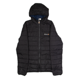 ELLESSE Mens Puffer Jacket Black Hooded S