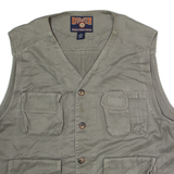DULUTH TRADING CO Utility Mens Gilet Grey Twill 90s 2XL