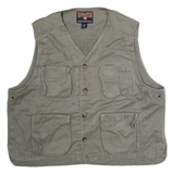 DULUTH TRADING CO Utility Mens Gilet Grey Twill 90s 2XL
