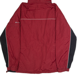 CHAMPION Fleece Lined Mens Jacket Red Nylon Hooded Colourblock XL