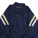 CHAMPION University Of Notre Dame Mens Windbreaker Jacket Blue Nylon 90s USA Striped 2XL