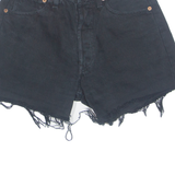 LEVI'S Cut Off 501 Womens Denim Shorts Black S W27