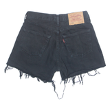 LEVI'S Cut Off 501 Womens Denim Shorts Black S W27