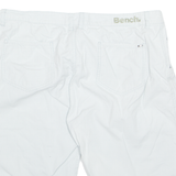 BENCH Turn Up Mens Chino Shorts Blue Relaxed Striped L W35