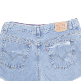 LEVI'S Cut Off Distressed 550 Womens Denim Shorts Blue M W33