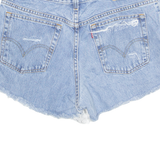 LEVI'S Cut Off Distressed 550 Womens Denim Shorts Blue M W33