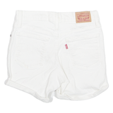 LEVI'S High Waist Turn Up Womens Denim Shorts White S W26
