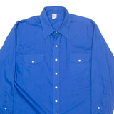 MALCO MODES Mens Plain Shirt Blue Long Sleeve L