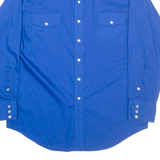 MALCO MODES Mens Plain Shirt Blue Long Sleeve L