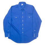 MALCO MODES Mens Plain Shirt Blue Long Sleeve L