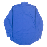 MALCO MODES Mens Plain Shirt Blue Long Sleeve L