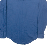 BYRON Mens Plain Shirt Blue Long Sleeve M