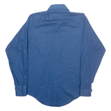 BYRON Mens Plain Shirt Blue Long Sleeve M