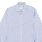 MICHAEL KORS Mens Shirt Blue Striped L