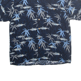 PURITAN Mens Hawaiian Shirt Blue Floral L