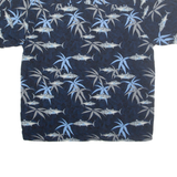 PURITAN Mens Hawaiian Shirt Blue Floral L