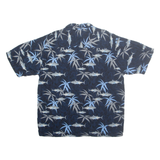 PURITAN Mens Hawaiian Shirt Blue Floral L