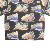 REYN SPOONER Mens Hawaiian Shirt Black Crazy Pattern L