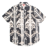 GUESS Mens Shirt Black Crazy Pattern L