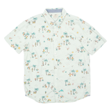 VANS Mens Hawaiian Shirt Blue Crazy Pattern M