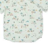 VANS Mens Hawaiian Shirt Blue Crazy Pattern M