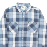 LEVI'S Mens Shirt Blue Check Long Sleeve M